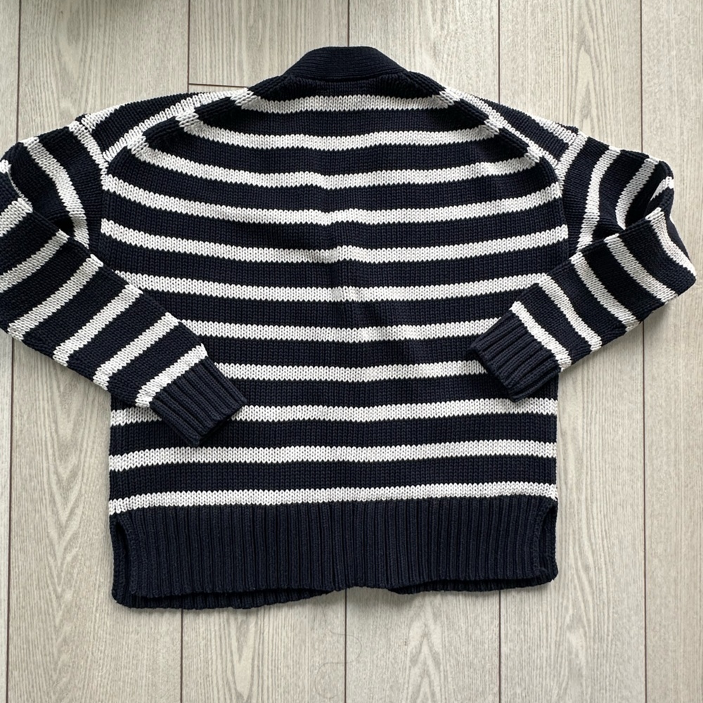 J. Crew Women Navy and White Textured Knit 100% cotton - Picture 6 of 9